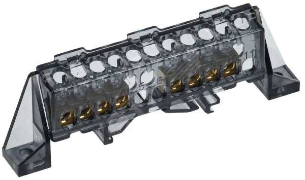 TEKFOR Шина N ноль в комбинированном DIN-изоляторе Стойка 6х9-(4+4)-Ч IEK TF-NN10-44-DP-K02