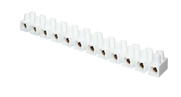 Колодка клеммная (12мм.) 16А полистирол белая (10шт.) PROxima plc-KK-12-16-ps-w