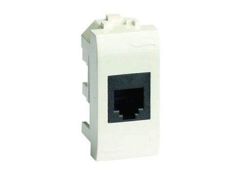 BRAVA Розетка компьютерная RJ45 категория 5е разъем экранированная белая 76457B