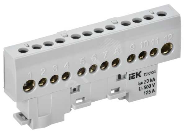 TEKFOR Шина L фаза изолированная на универсальном держателе 8х12-12-Ср IEK TF-NN20-12-KL-K03