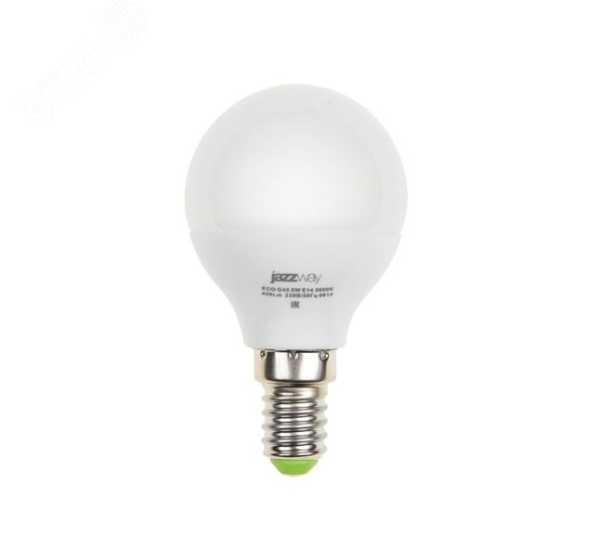 Лампа светодиодная PLED-ECO 5Вт G45 шар матовая 3000К тепл. бел. E14 400лм 230В 50Гц 1036896A