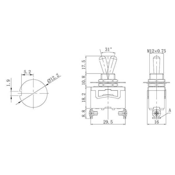 Тумблер 250В 15А (2c) ON-OFF 1п (KN-101) (инд. упак.) 36-4110-1