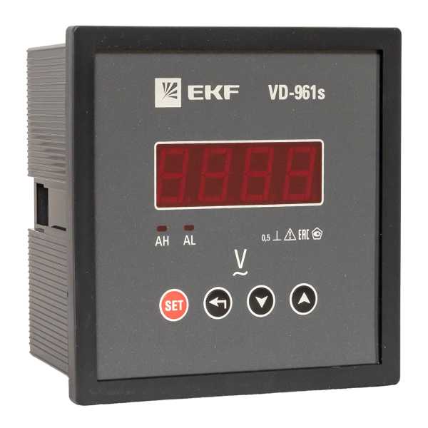 Вольтметр VD-961s цифровой на панель 96x96 (квадратный вырез) однофазный в коротком корпусе EKF PROxima VD-961s Вольтметр VD-961s цифровой на панель 96x96 (квадратный вырез) однофазный в коротком корпусе EKF PROxima VD-961s