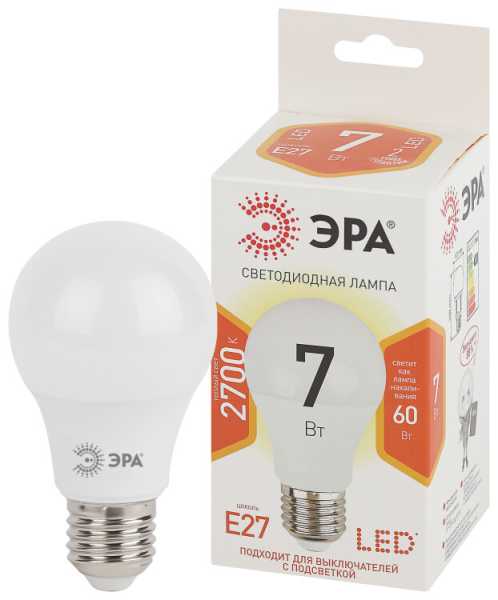 Лампочка светодиодная STD LED A60-7W-827-E27 E27 / Е27 7Вт груша теплый белый свет Б0029819