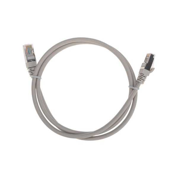 Патч-корд F/UTP CAT 5e RJ45-RJ45 26AWG LSZH сер. 1м 02-0110-1