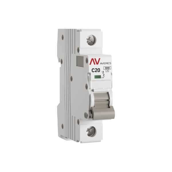 mcb10-1-20C-av Выключатель автоматический AV-10 1P 20A (C) 10kA EKF AVERES(кр.1шт)
