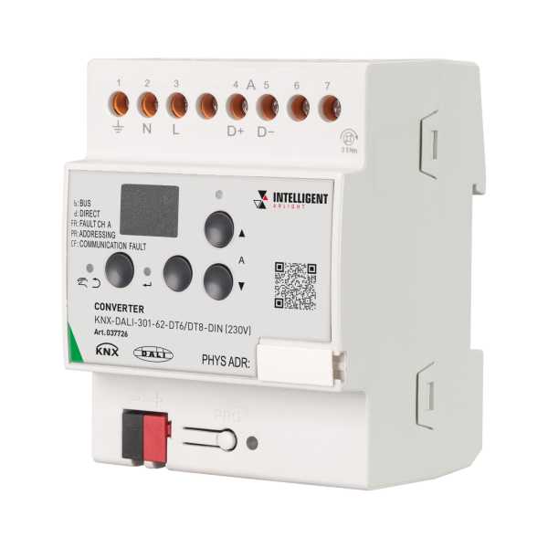 INTELLIGENT ARLIGHT Конвертер KNX-DALI-301-62-DT6/DT8-DIN (230V) 037726