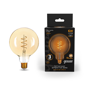 Лампа LED Filament G120 Flexible E27 6W Golden 2400К 1/20 158802008