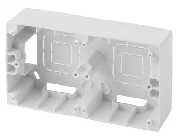 12-6102-01 Коробка наклад. монтажа 2 поста, 2, белый (10/100/600) Б0043170