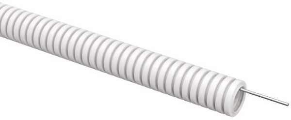 ELASTA Труба гофр. ПВХ d=20мм с зондом белая (100м) ET-TG21-121-020-100-K01