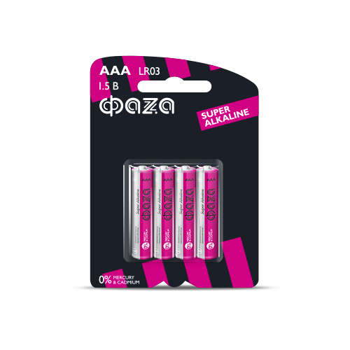 Элемент питания алкалиновый AAA/LR03 1.5В Super Alkaline BL-4 (уп.4шт) 5000254