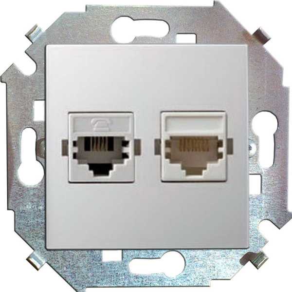 Розетка компьютерная 2-м СП 15 RJ45 кат.5E Systimax механизм бел. 1591593-030