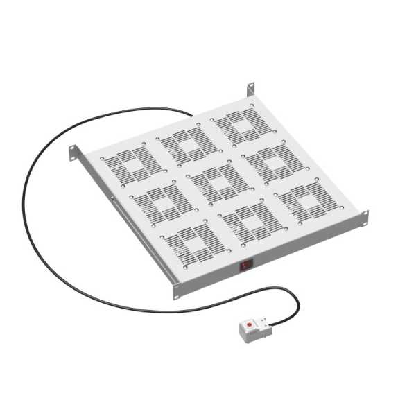 19" Вентиляторный модуль 9 вентиляторов с термостатом для 19" IT-корпусов ДКС серии STI/CQE, RAL7035 R519VSIT9FT 19" Вентиляторный модуль 9 вентиляторов с термостатом для 19" IT-корпусов ДКС серии STI/CQE, RAL7035 R519VSIT9FT