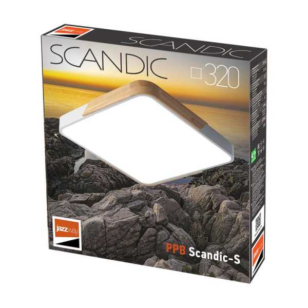 Светильник светодиодный декоративный PPB Scandic-S 36Вт 4000К IP20 настенно-потолочный бытовой GR/W 5037373