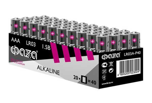 Элемент питания алкалиновый AAA/LR03 1.5В Alkaline Pack-40 (уп.40шт) 5023024