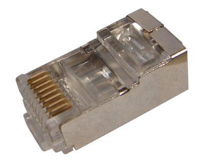 Джек компьютерный RJ45 (8P8C) кат.5E с экраном (уп.100шт) 05-1023