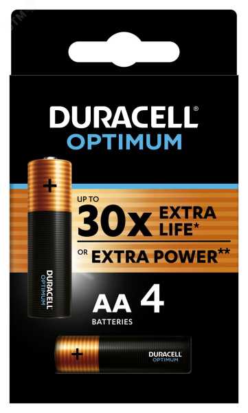 Батарейка Батарейки Duracell 5014061 АА алкалиновые 1,5v 4 шт. LR6-4BL Optimum Б0056020