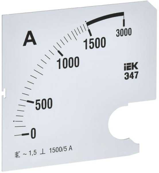 Шкала сменная для амперметра Э47 1500/5А-1.5 96х96мм IPA20D-SC-1500