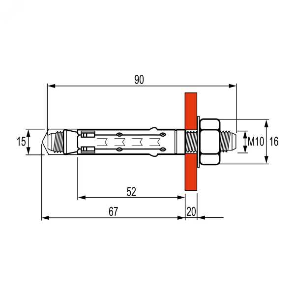 Анкер забивной М10 со шпилькой (уп.20шт) CM441060