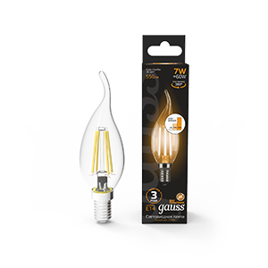 Лампа LED Filament Candle tailed E14 7W 2700K step dimmable 1/10/50 104801107-S