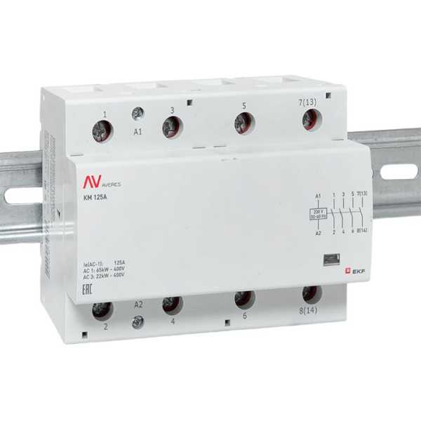 Контактор модульный КМ 125А 4NO 230VAC (6 мод.) AVERES EKF