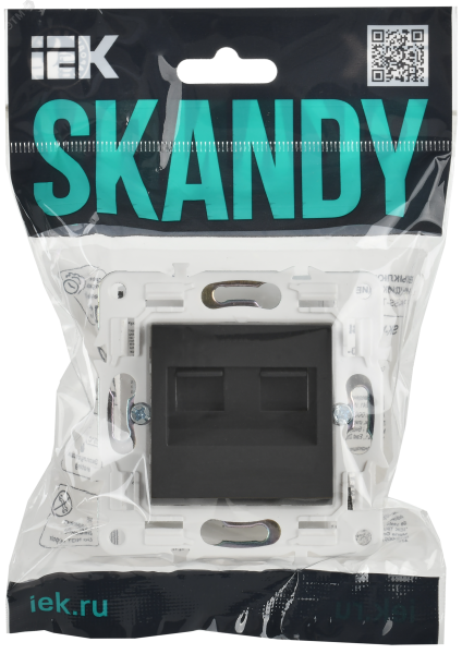SKANDY Розетка компьютерная двойная RJ45 кат.5E SK-K03T титан IEK SK-K20-1-K48