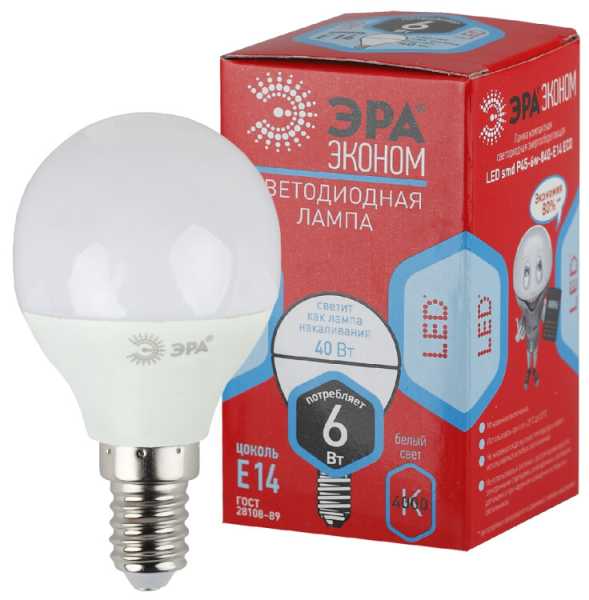 Лампочка светодиодная RED LINE ECO LED P45-6W-840-E14 E14 / Е14 6Вт шар нейтральный белый свет Б0019077