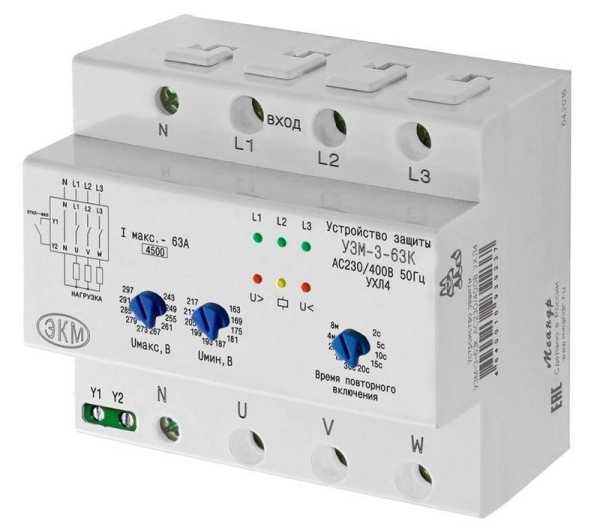 Реле многофункциональное УЗМ-3-63К 230В AC/400В AC УХЛ4 A8302-16939237