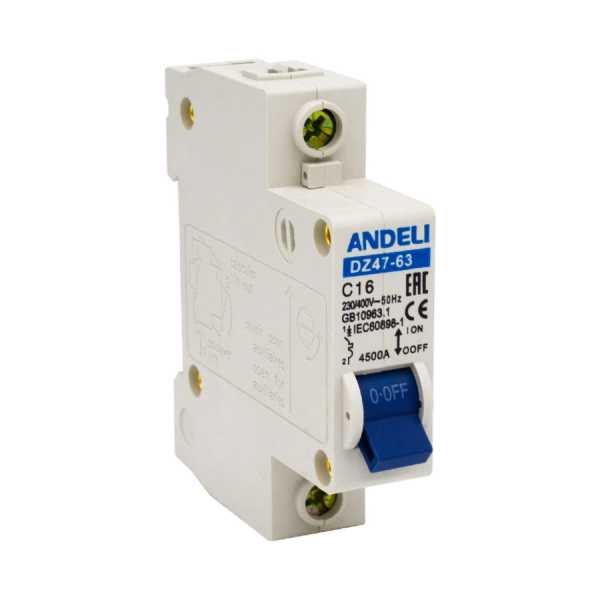 АВТ. ВЫКЛ. DZ47-63/1P 16A 4.5KA Х-КА C (