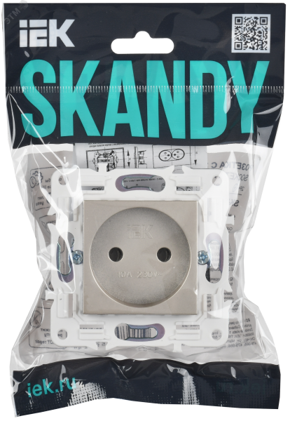 SKANDY Розетка без заземления без защитных шторок 10А SK-R02Sh шампань IEK SK-R10-10-K37