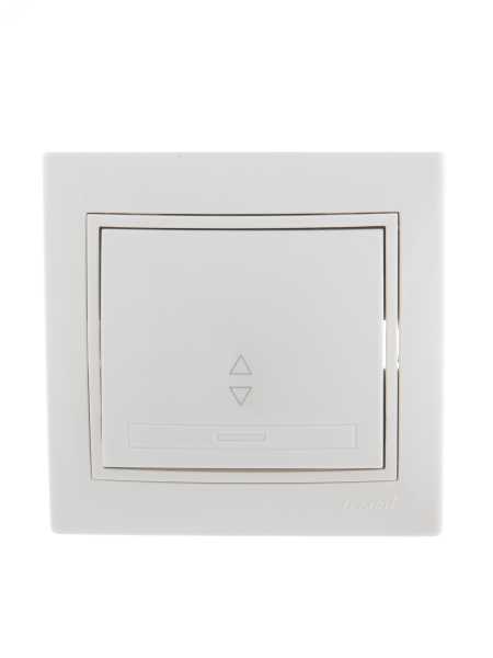Переключатель проходной 1-кл. СП Mira 10А IP20 с бел.вставкой бел. 701-0202-105