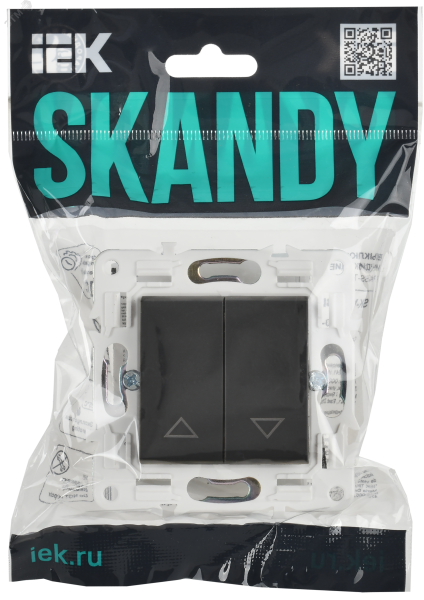 SKANDY Выключатель жалюзи 10А SK-V12T титан IEK SK-V15-0-10-K48