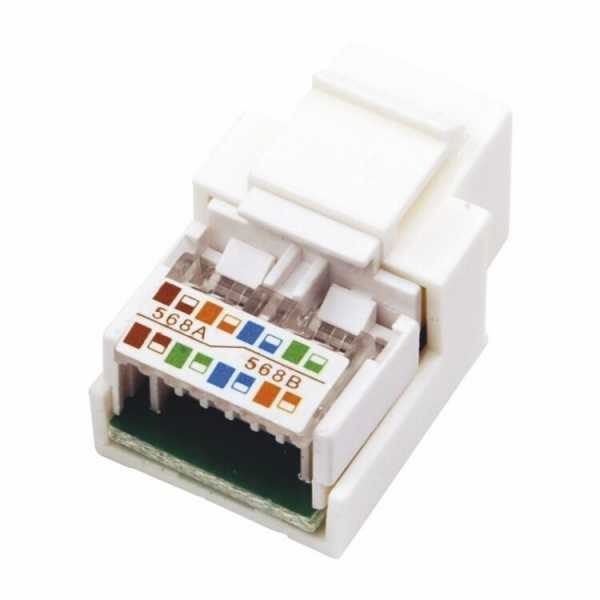 Модуль Keystone Jack RJ-45(8P8C), UTP, CAT 5e, тип 180 градусов, белый 03-1011