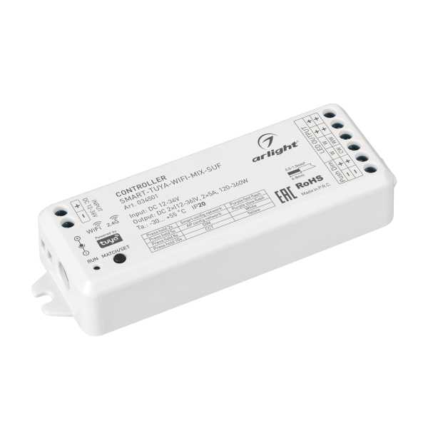 Контроллер SMART-TUYA-WIFI-MIX-SUF (12-36V, 2x5A, 2.4G) 034501