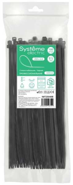 Стяжка кабельная MultiSet 250х4.8 Ч-рная (100шт) IMT25048B