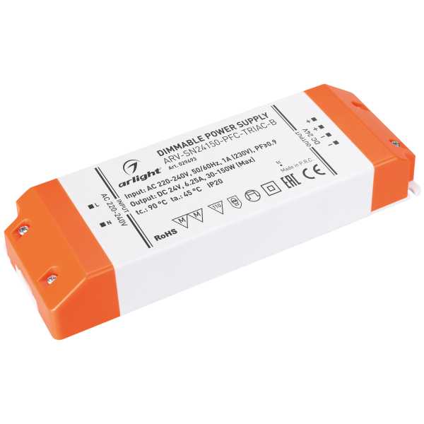 Блок питания ARV-SN24150-PFC-TRIAC-B (24V, 6.25A, 150W) 029493