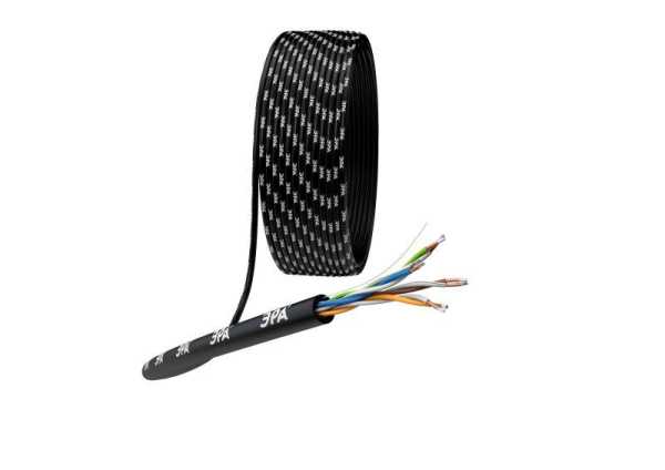 Кабель витая пара U/UTP кат.5E 4х2х24AWG solid CCA PE Outdoor Simple черн. (м) Б0044436