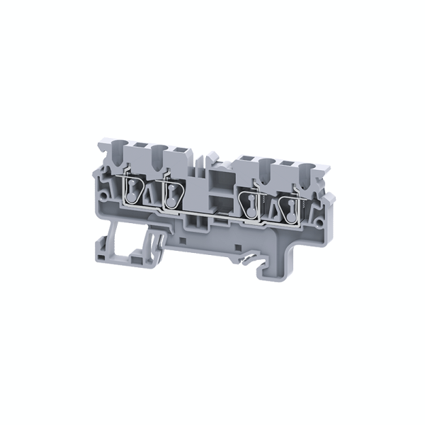 Клемма с четырьмя контактами пружинная OptiClip СX-2,5-QUATTRO-(0,2-4)-I-серый (100шт) 289753