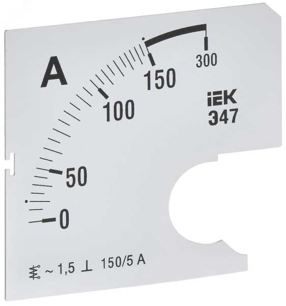 Шкала сменная для амперметра Э47 150/5А-1.5 72х72мм IPA10D-SC-0150