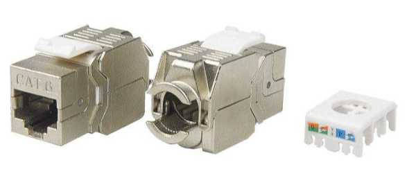 Вставка Keystone Jack RJ45 (8P8C) кат.6 экранир. 180град. Toolless KJ8-8P8C-C6-180-TLS-SH-F-WH бел. 426188