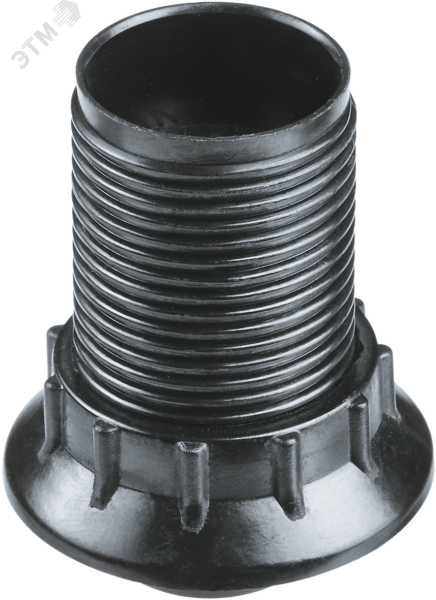 Патрон люстровый Е14 карболитовый с кольцом черный 19438
