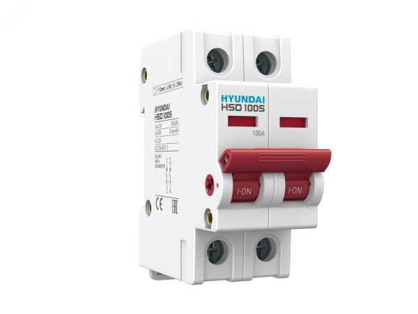Выключатель нагрузки двухполюсный 63А HSD HSD100S2PDSS0000C00063_C