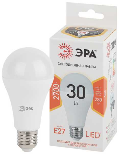 Лампа светодиодная LED A65-30W-827-E27 A65 30Вт груша E27 тепл. бел. Б0048015