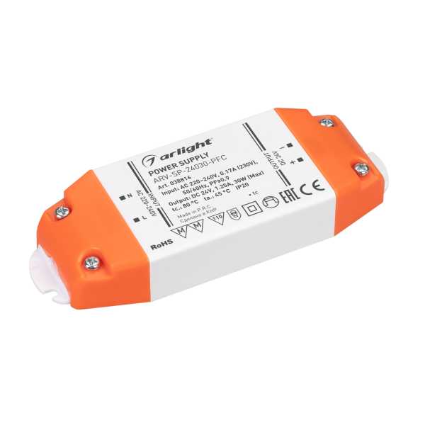 Блок питания ARV-SP-24030-PFC (24V, 1.25A, 30W) 038816