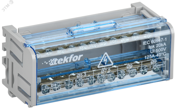 TEKFOR Шины на DIN-рейку (кросс-модуль) ШНК 2х11 L+PEN IEK TF-DN10-2-11-050