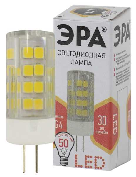 Лампочка светодиодная STD LED JC-5W-220V-CER-827-G4 G4 5Вт керамика капсула теплый белый свет Б0027857