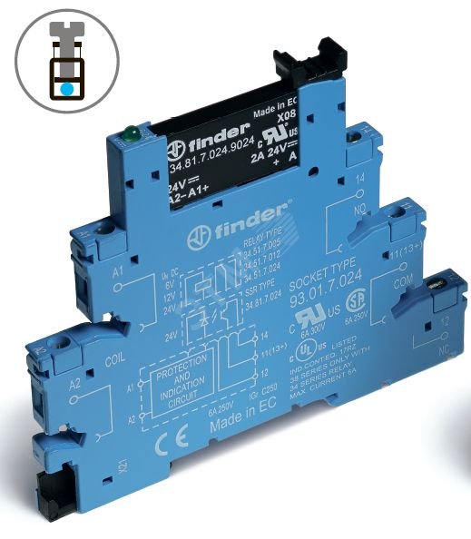 Реле модульное интерфейсное 2А 240В AC 24В DC IP20 винт. клеммы 388170248240