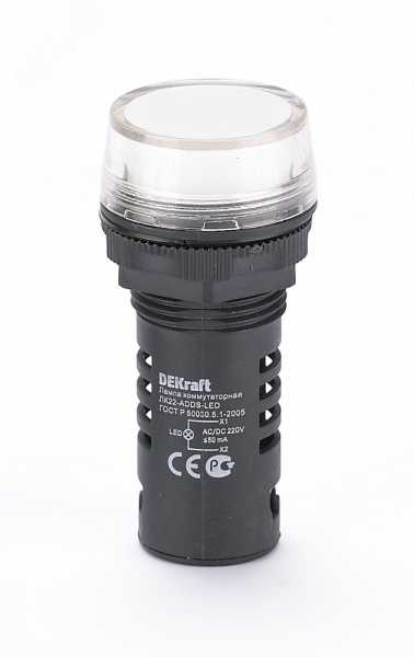 Dekraft Лампа комм. ADDS D22 LED бел. 220В AC/DC ЛK-22