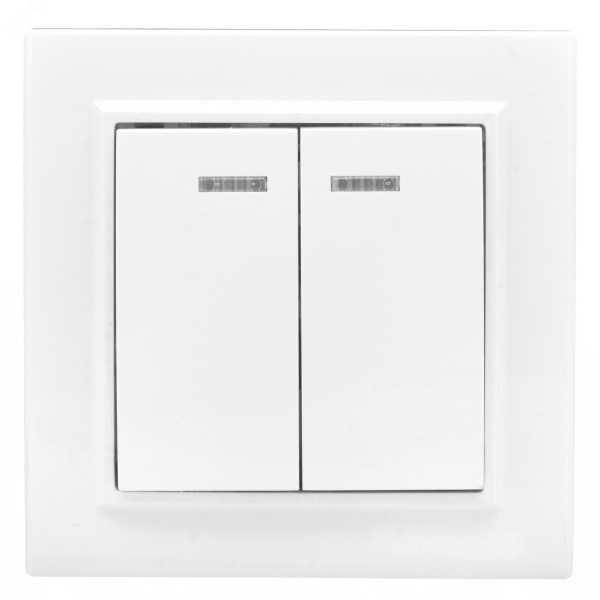 Выключатель 2-кл. СП Минск 10А IP20 с индикатором бел. Basic ERV10-123-10