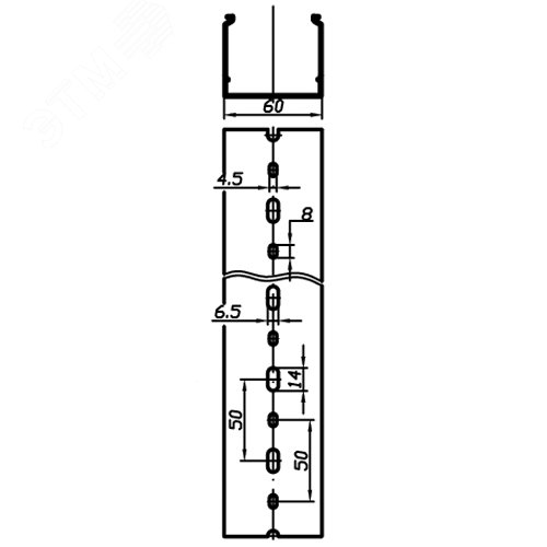 Кабель-канал перфорированный 60х40 L2000 RL6 G 01135RL
